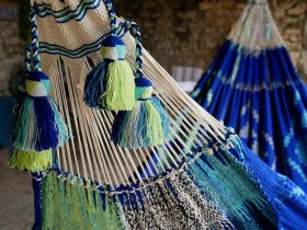 Chinchorro Wayuu Patuash azul clásico XL
